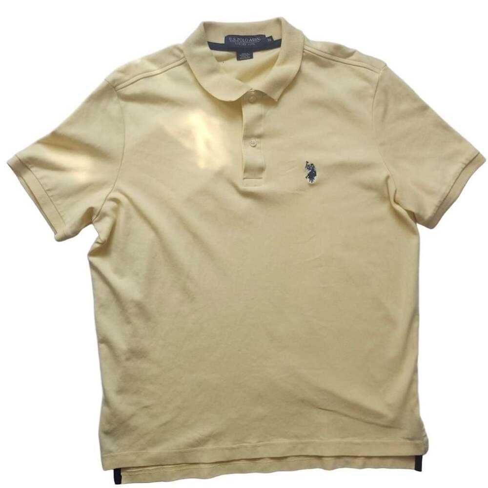 U.S. Polo Assn. Luxury Feel Men's Yellow Short Sleeve Polo Shirt Size M